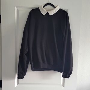 Black Sweater with White Collar